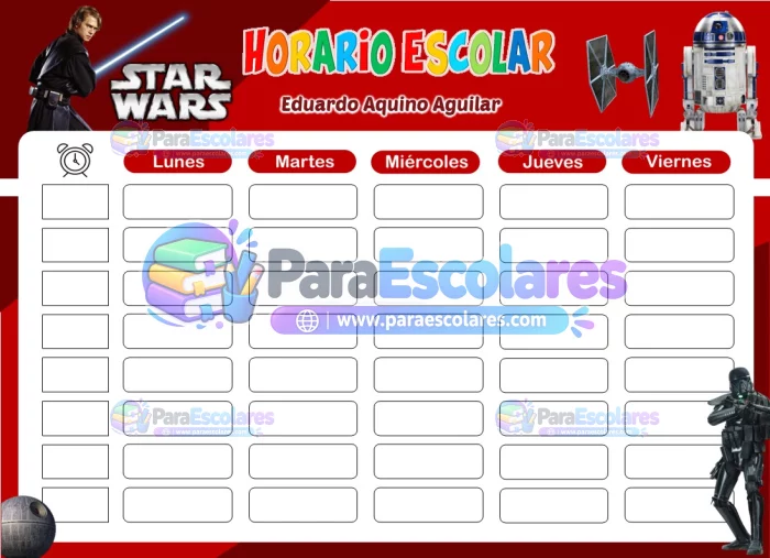 Star War Horario Escolar